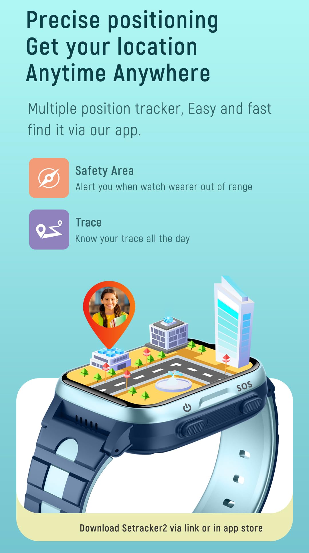 4G GPS Smart Watch for Kids Ages 3-15 - Waterproof Tracker with Real-Time Location, Video Calls, SOS Alarm, Voice Chat & Messaging - Perfect Gift for Boys & Girls (Blue) - Ideal for School, Outdoor Activities & Child Safety
