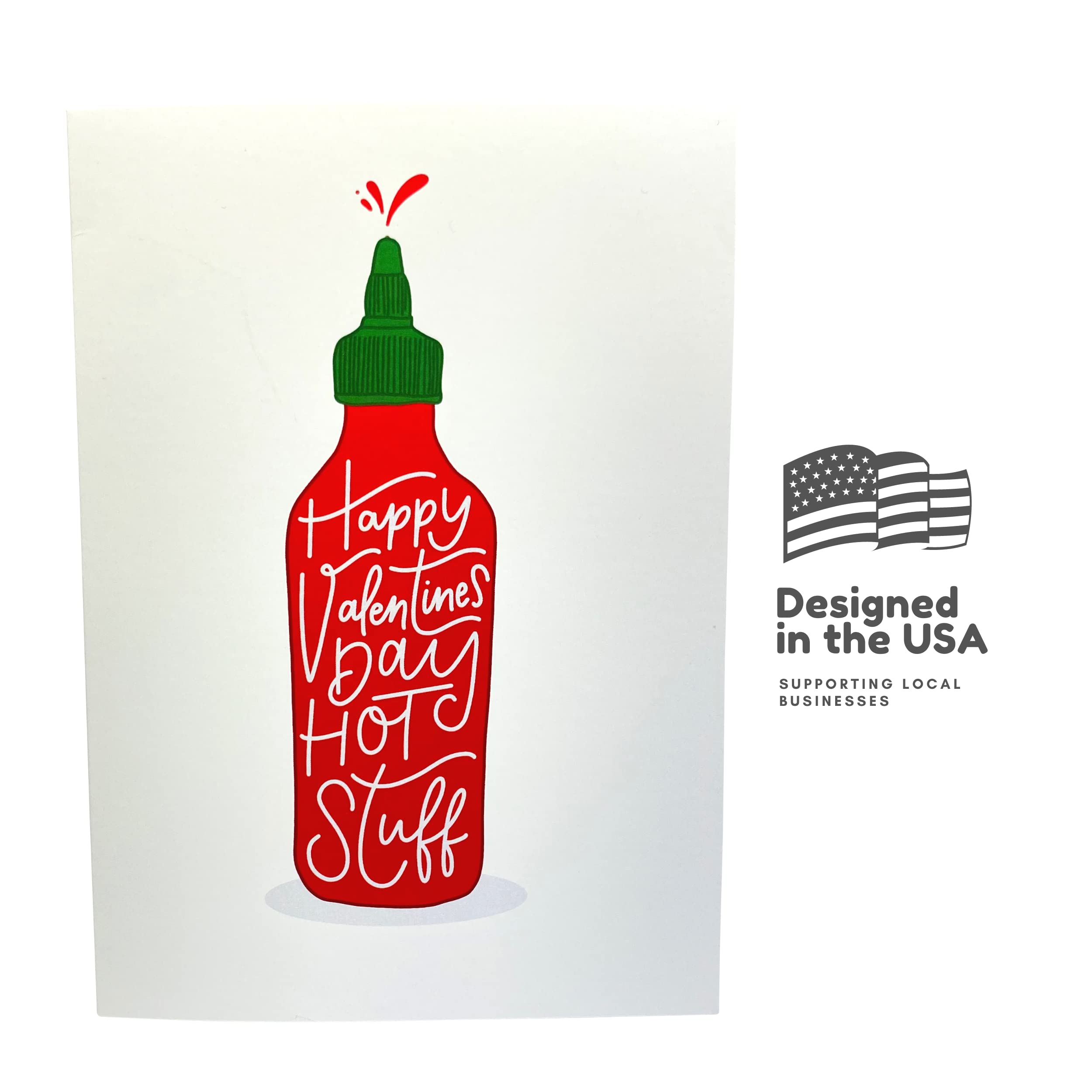 Funny Valentine's Day Card for Him or Her - Hot Sauce Themed Romantic Greeting Card | Perfect for Husband, Wife, Boyfriend or Girlfriend | Great for Valentine's Gifts, Anniversaries & Couples' Humor