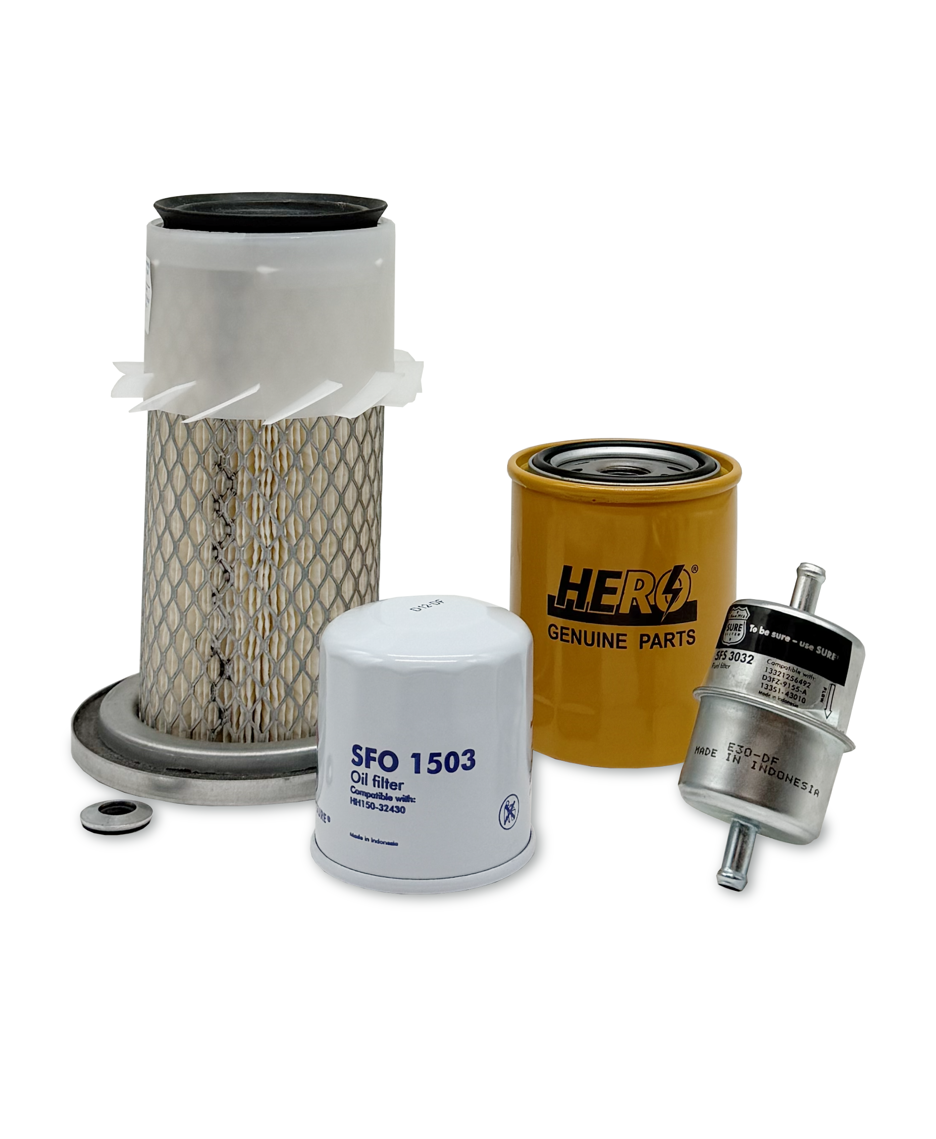 HERO® Maintenance Filter Kit for Kubota G2000 Garden Tractor - Air Oil Fuel Filters Replacement Parts for Lawn Mower Tractor Maintenance