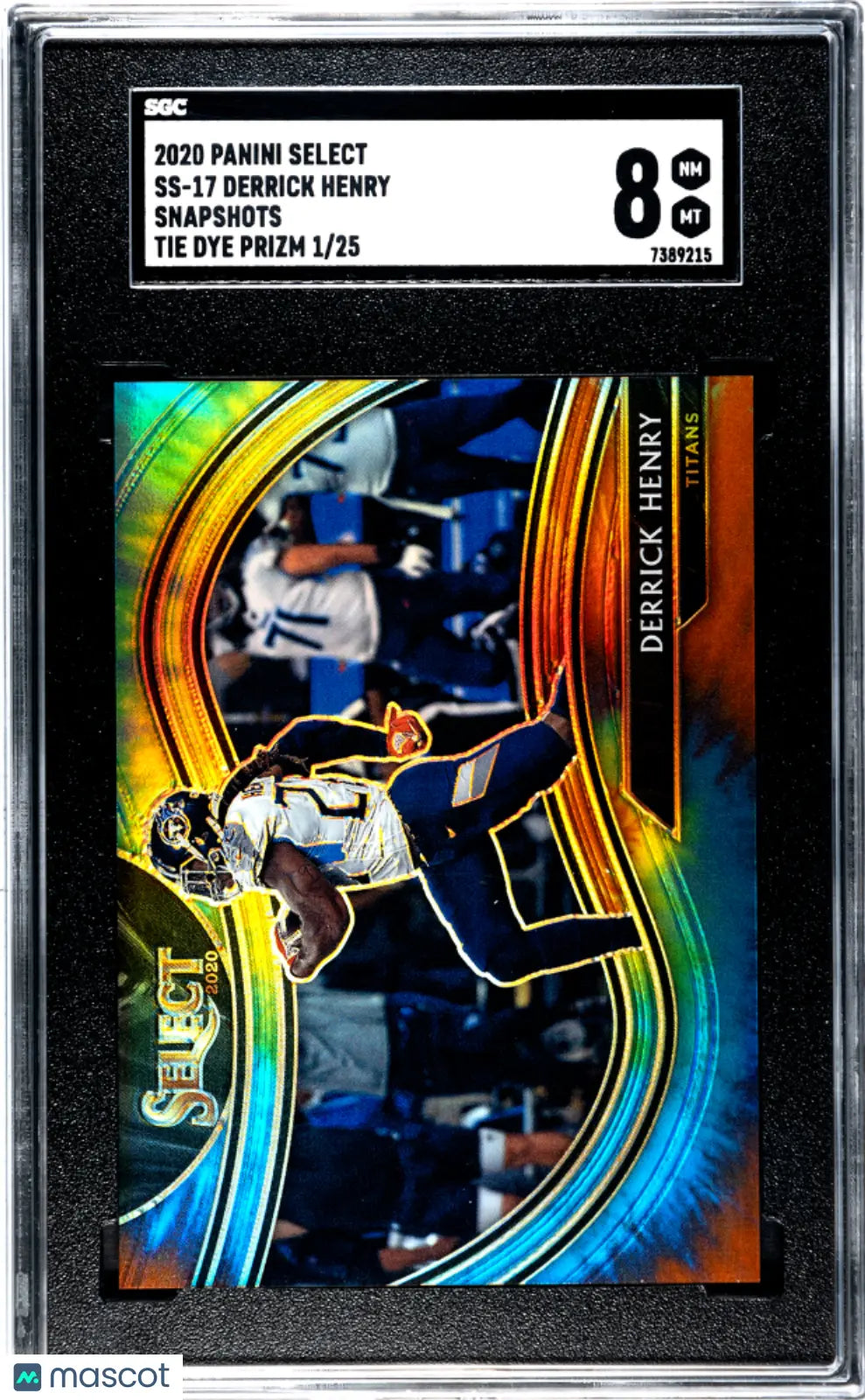 2020 Panini Select Football Derrick Henry Tie Dye Prizm SnapShots SGC 8 01/25 - Rare Collectible Trading Card for NFL Fans & Sports Memorabilia Collectors - Perfect for Display, Investment, or Gifting