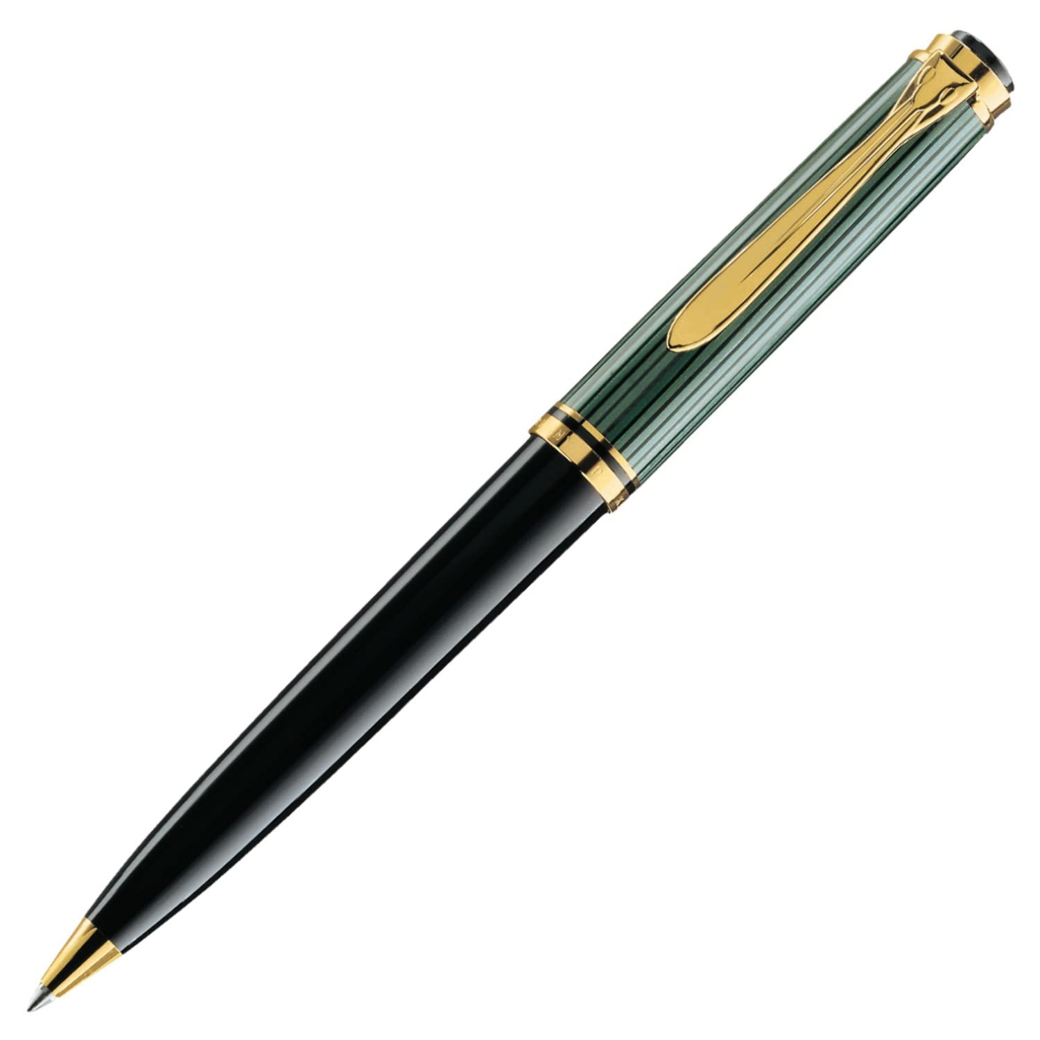 Pelikan K800 Ballpoint Pen - Premium Oil-Based Ink, Green Stripe Design, Authentic German Import | Perfect for Business Signatures, Gift Giving & Luxury Writing Experience