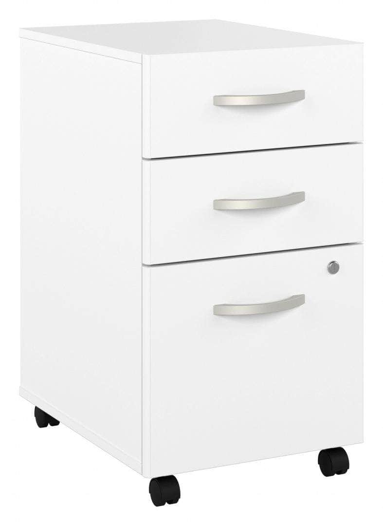 Zaniah 3-Drawer Mobile File Cabinet with Locking Wheels - Black, White, Gray (3 Colors) - Perfect for Office, Home, or School Organization and Document Storage