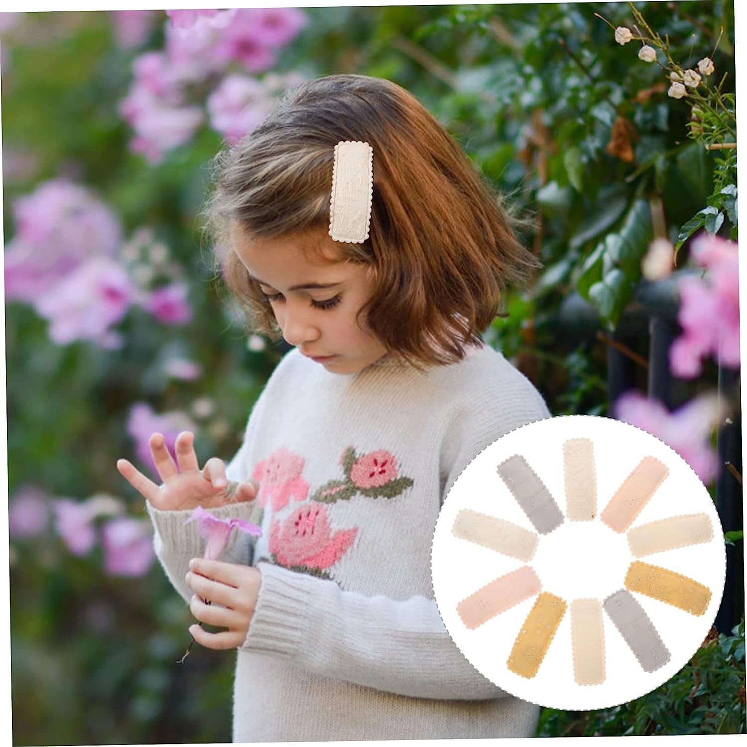 MIFANI 10 Pairs Hair Clips for Women - Alloy & Fabric Small Hair Barrettes, Decorative Hairpins for Wedding, Party & Everyday Use - Elegant Hair Accessories for Thin Hair & Girls