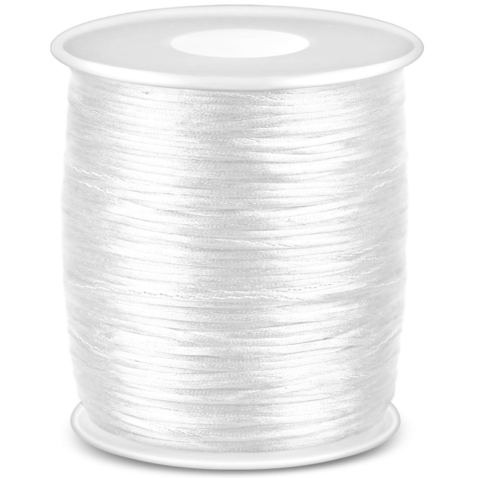 White Nylon Cord for DIY Crafts - Jewelry, Macrame & Sewing Projects