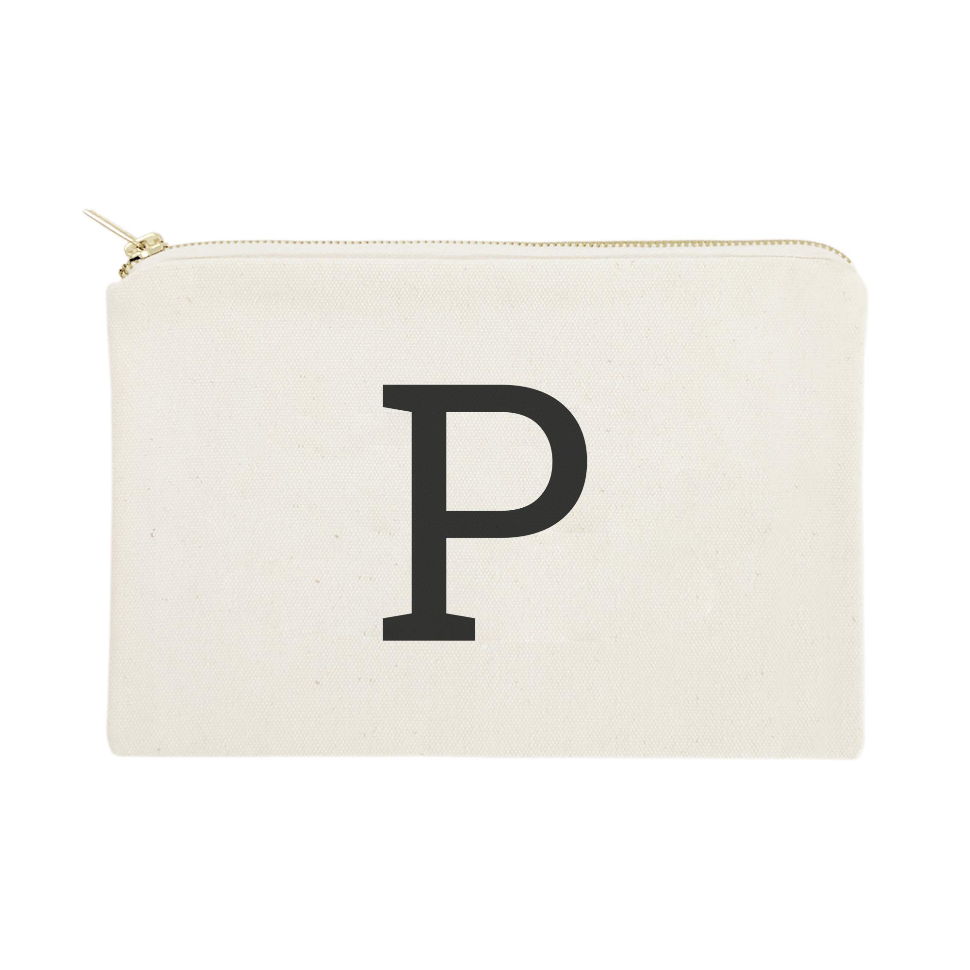 Personalized Monogram Initial Cosmetic Bag & Travel Makeup Pouch - Cotton Canvas Makeup Organizer for Women | Perfect for Travel, Gym & Daily Essentials Storage