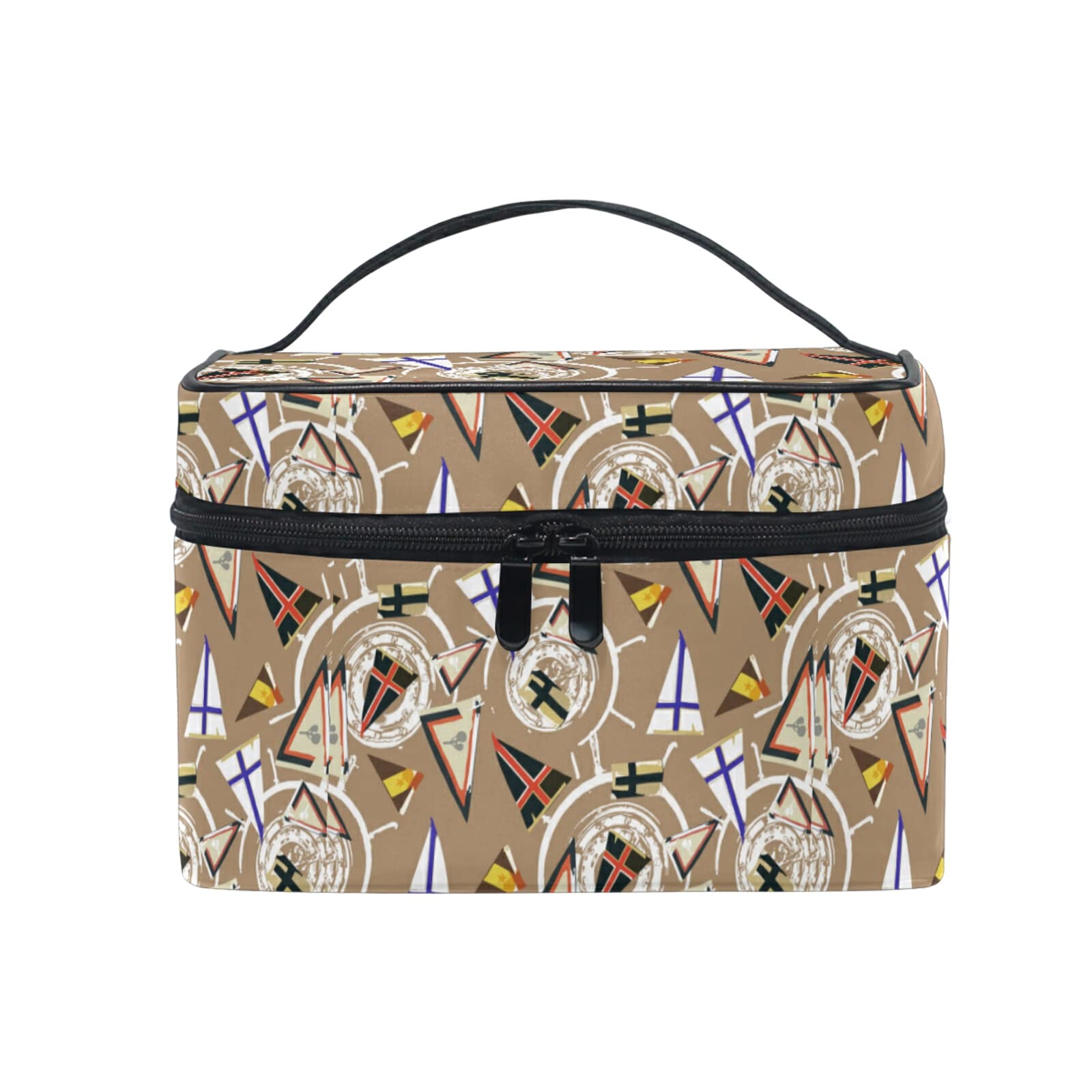 Vintage Nautical Captain Makeup Bag for Women - Waterproof Cosmetic & Toiletry Travel Organizer - Perfect for Cruise Vacations, Beach Trips and Sailor-Themed Parties