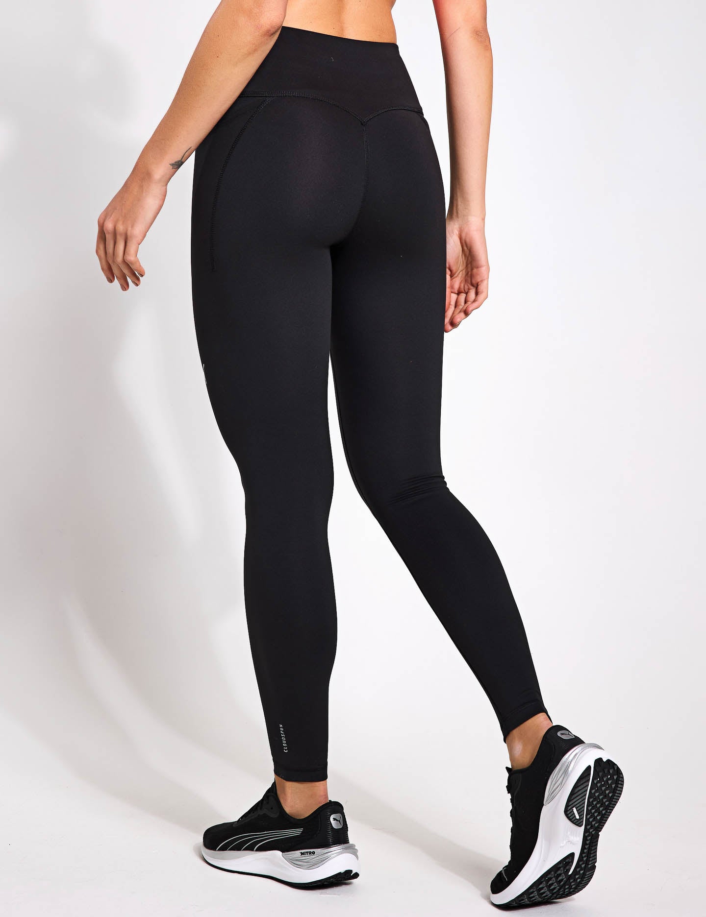 Premium Cloudspun High Waisted Full Length Yoga Tights for Women - Black - Comfortable Workout Leggings for Running, Pilates & Lounge Wear