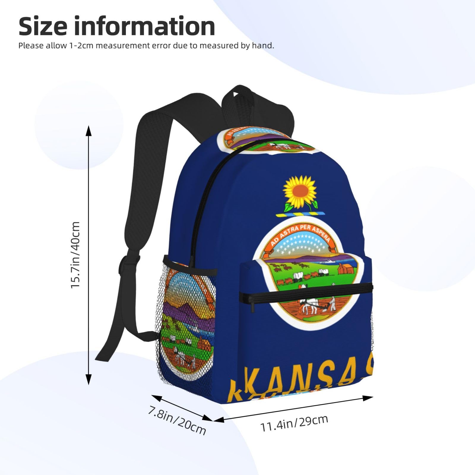 WURTON Maine State Flag Print Lightweight Travel Backpack - Durable Sports Daypack for Work, Hiking & Outdoor Adventures | Perfect for Commuting, College & Travel Accessories