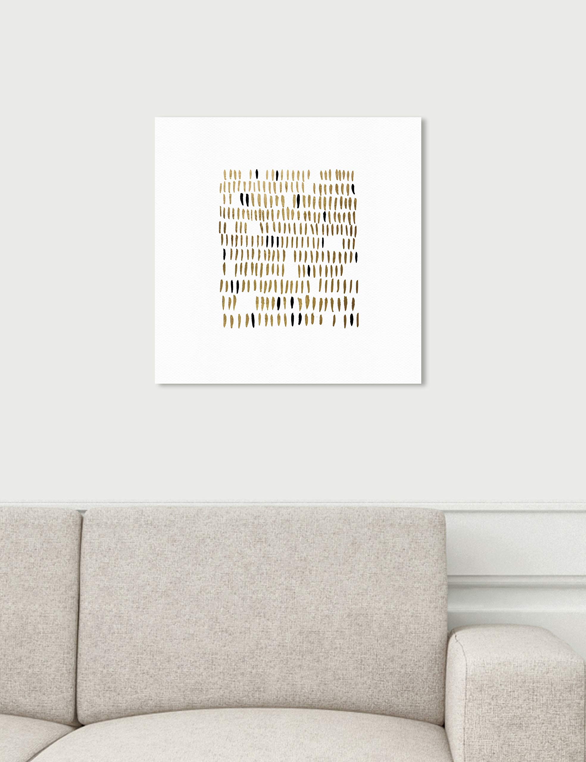 Oliver Gal Artist Co. Abstract Teeth Wall Art Canvas Print - 16x16 Inch Gold & White Modern Home Decor - Perfect for Living Room, Bedroom & Office Wall Decor