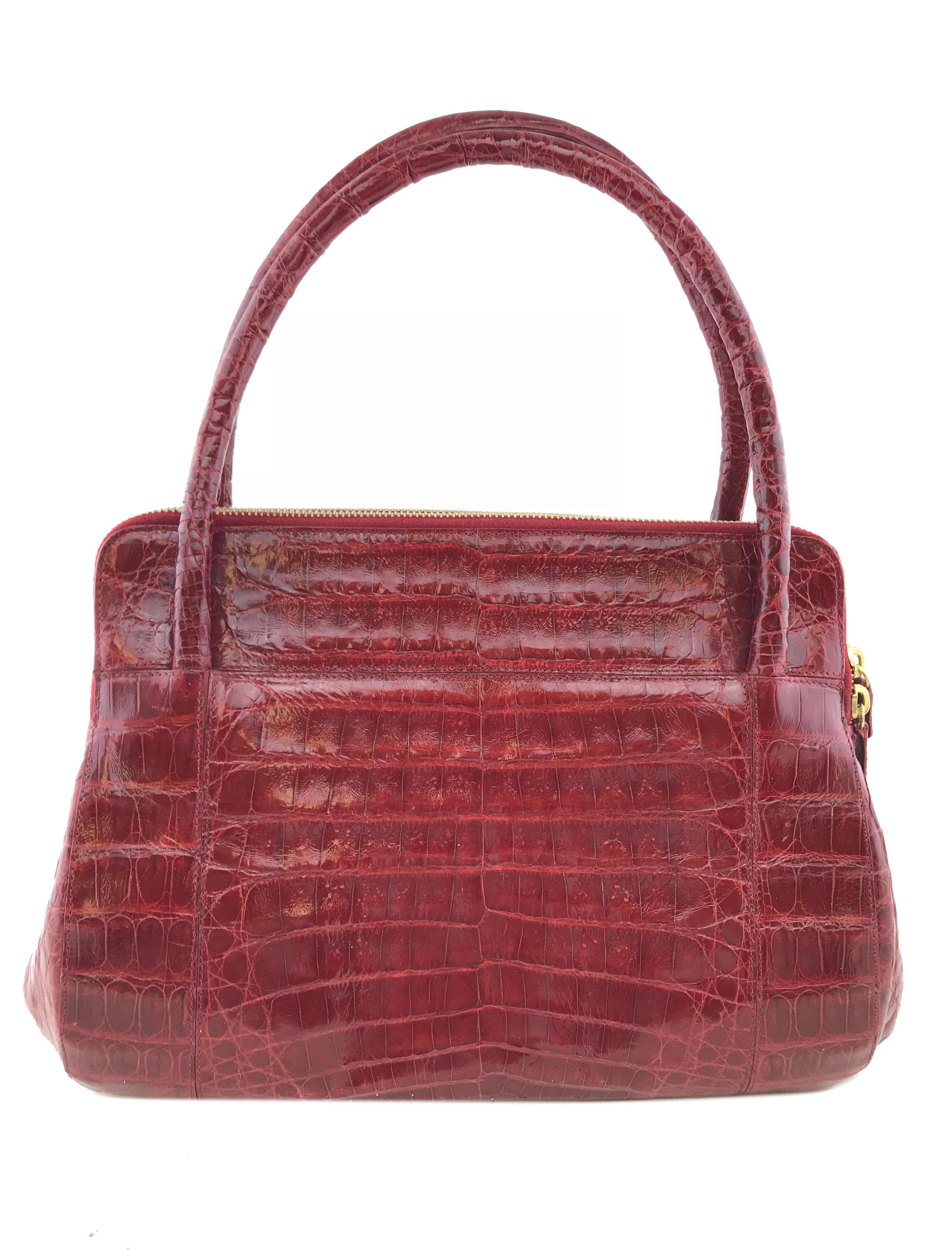 Nancy Gonzalez Genuine Crocodile Leather Double Zip Tote Bag - Luxury Designer Handbag for Women, Perfect for Work, Travel & Everyday Use