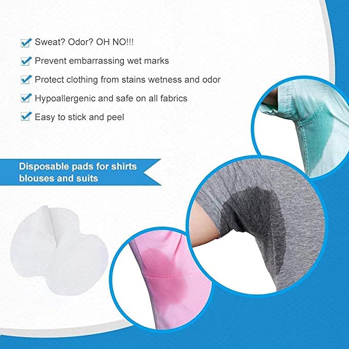 FLORISCA Disposable Underarm Sweat Pads for Men - Highly Absorbent, Cotton, Anti-Allergic, Antibacterial & Odor Control (Pack of 5) - Perfect for Gym, Work & Daily Comfort