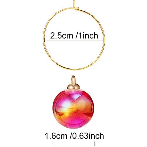 16 Pcs Wine Glass Charms - Reusable Stemware Markers with Plaid Beads for Christmas, New Year & Holiday Parties - Perfect Gift for Wine Tasting Events & Dinner Party Favors