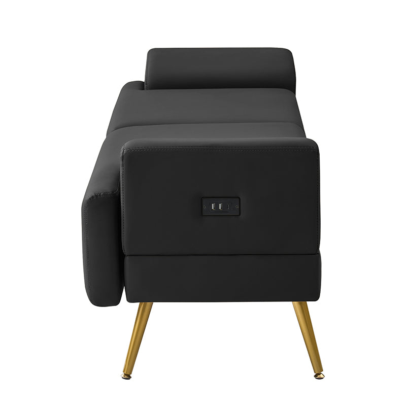 Gaston Entryway Bench - Scratch-Resistant Vegan Leather with Built-in USB Charging Port - Perfect for Hallway, Living Room & Bedroom Storage