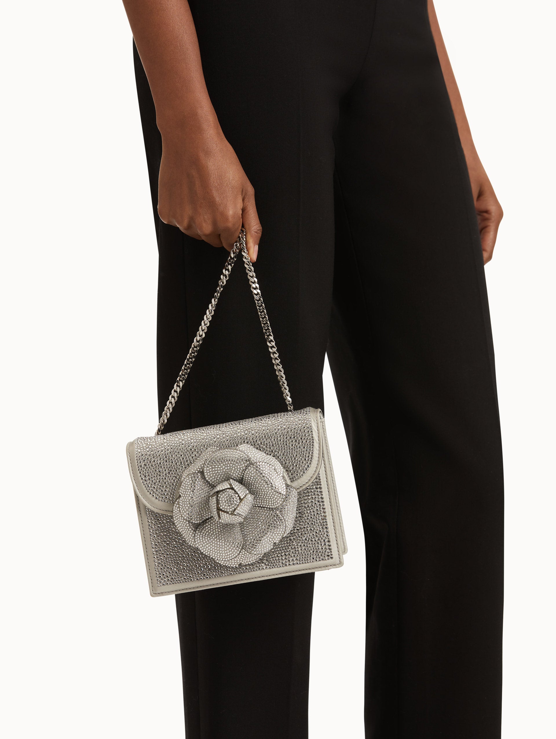 Elegant Crystal Pavé Mini TRO Crossbody Bag for Women | Fashion Evening Clutch Purse | Perfect for Parties, Weddings & Date Nights