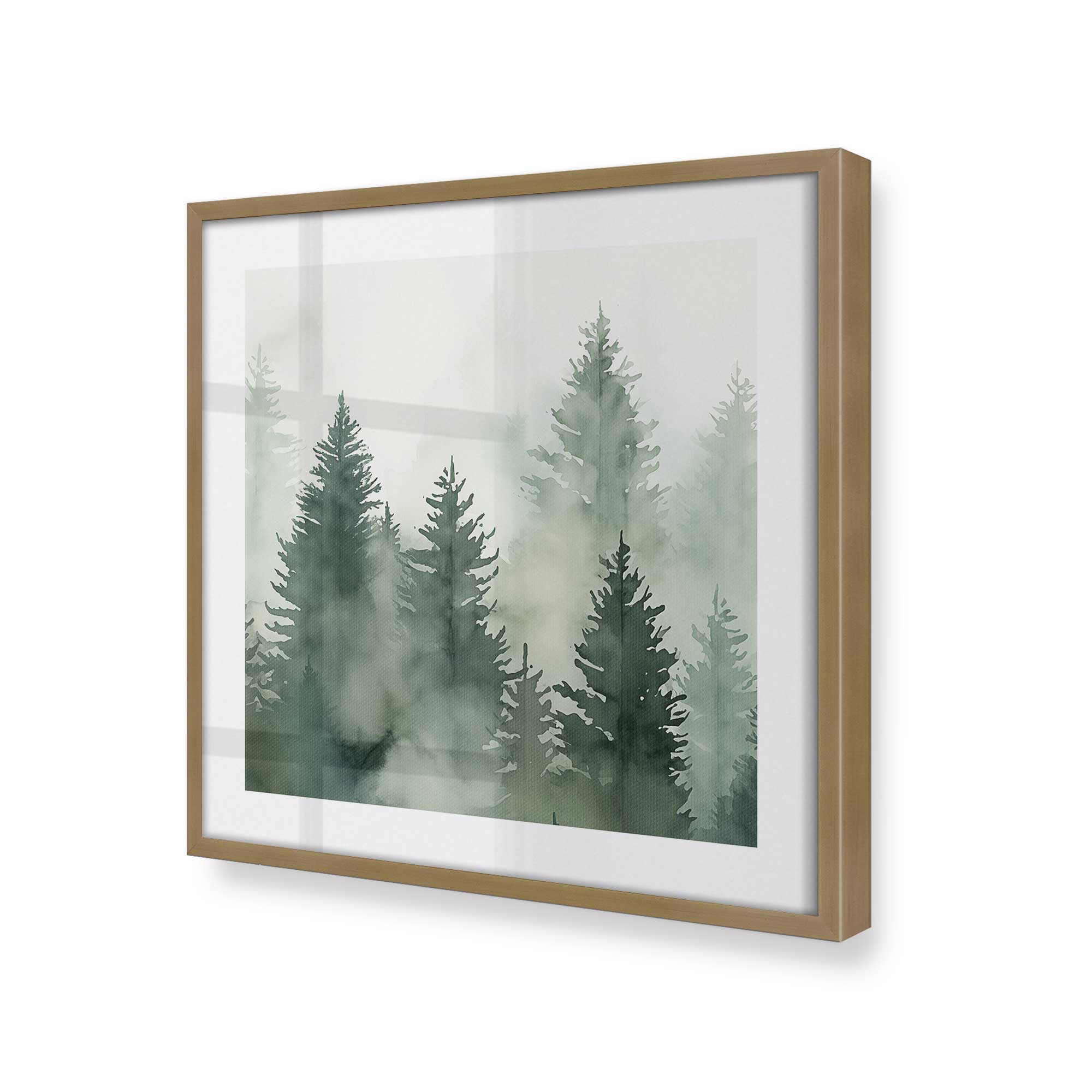 Green Haze Woodland II Print - Nature Inspired Wall Art for Home & Office Decor | Perfect for Living Room, Bedroom or Workspace