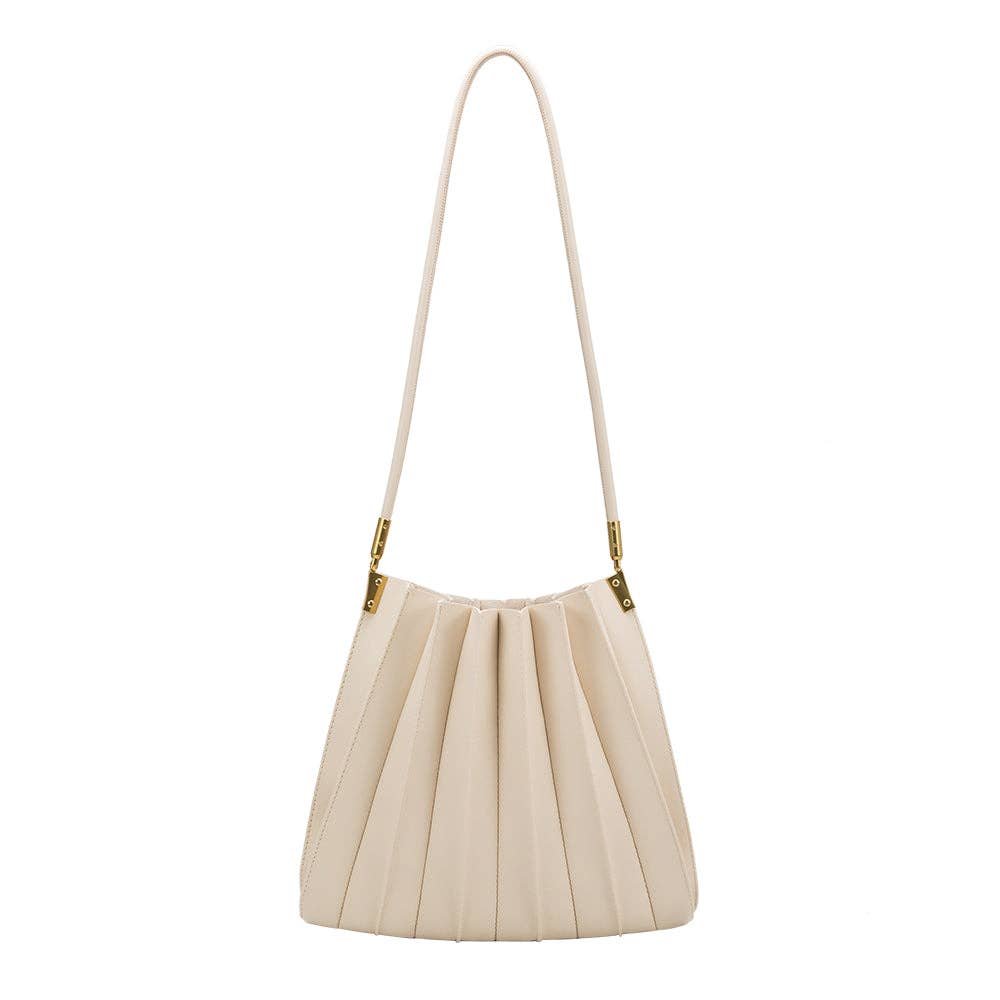 Stylish Carrie Pleated Vegan Leather Shoulder Bag for Women | Eco-Friendly & Cruelty-Free | Perfect for Work, Travel & Everyday Use