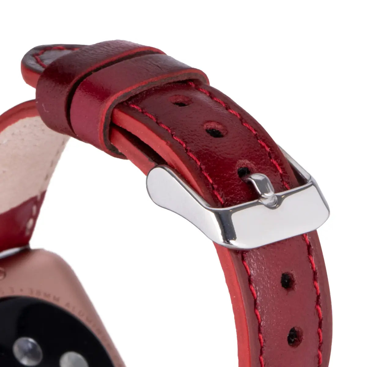 Burnished Red Leather Slim Apple Watch Band - Premium Replacement Strap for Apple Watch Series 9/8/7/6/SE - Fashionable & Comfortable for Workouts, Office & Everyday Wear