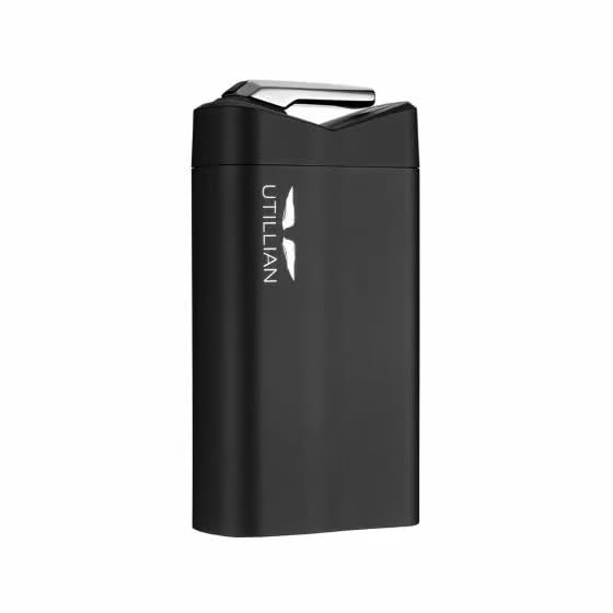 Utillian 723 Black Portable Dry Herb & Concentrate Vaporizer - 100% Pure Convection Heating, Zirconia Mouthpiece, USB-C Fast Charging | Perfect for Travel, Home Use & Discreet Vaping