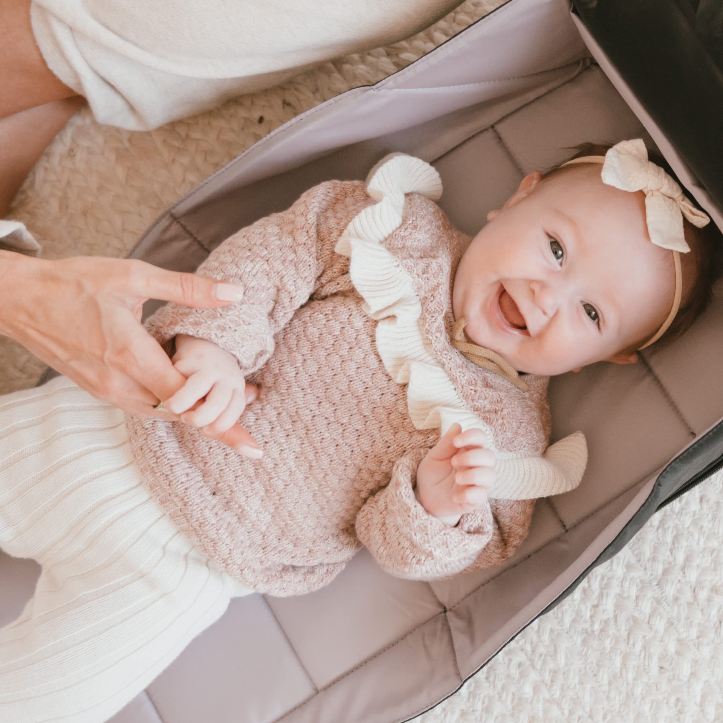 Jojo Diaper Bag Backpack with Fold Out Changing Station - Eco-Friendly Baby Bag for Parents, Waterproof & Spacious (Baked Oak) | Perfect for Travel, Daycare & On-the-Go Parenting
