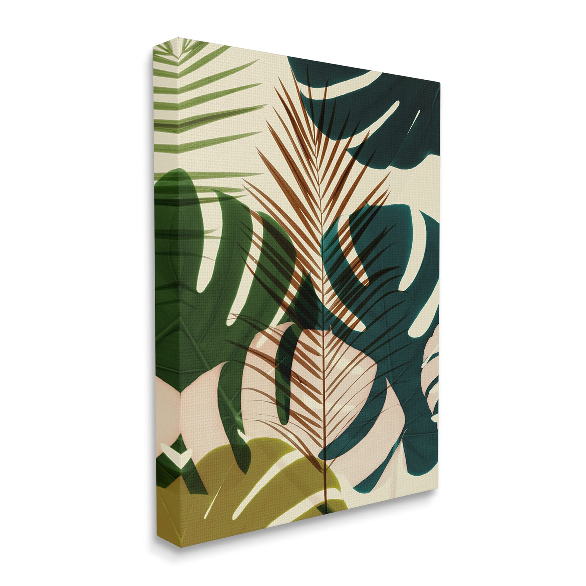 Stupell Industries Abstract Palm Frond Arrangement - Tropical Summer Plants Wall Art for Beach House Decor, Living Room & Bedroom