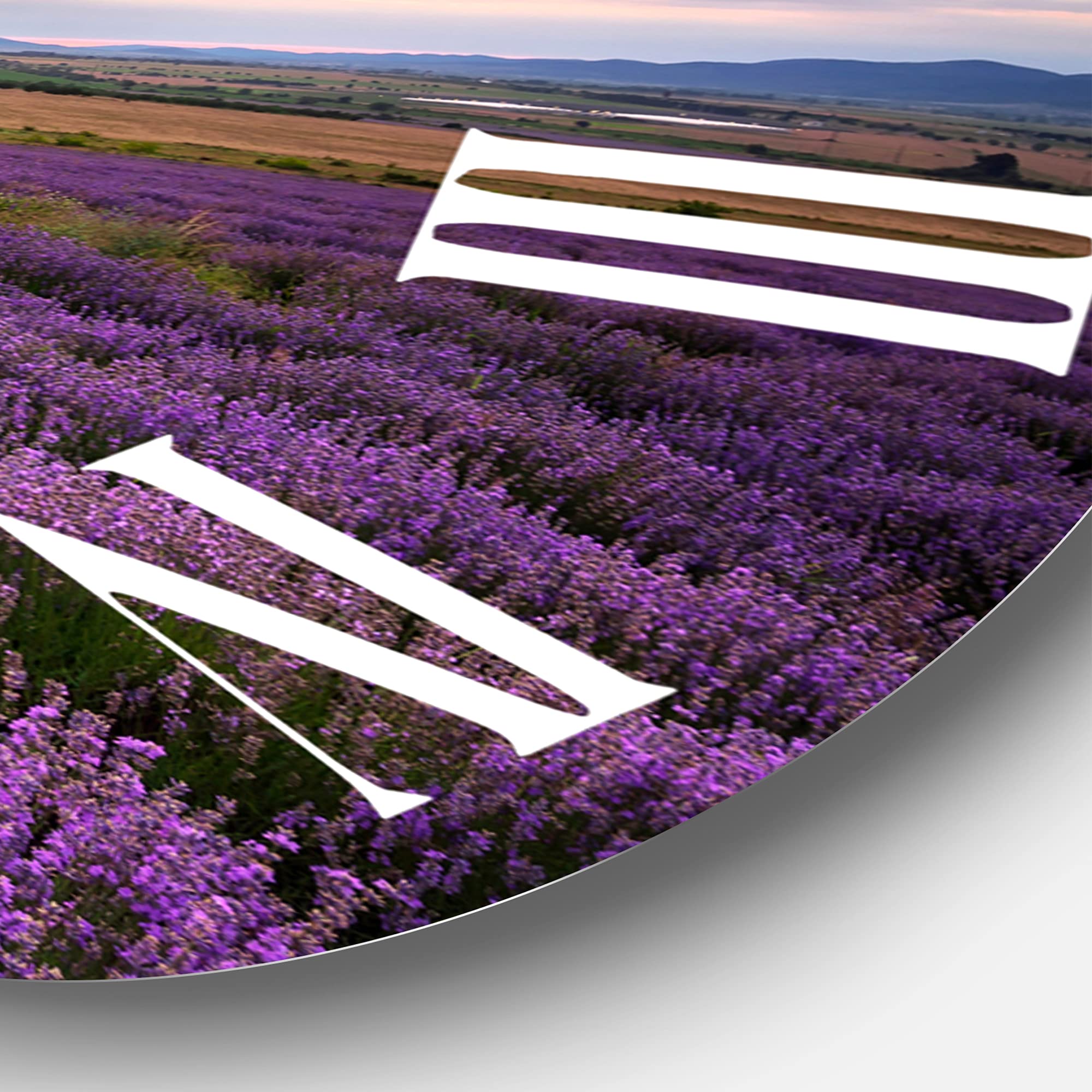 Farmhouse Wall Clock - Large Lavender Field at Dawn III Landscape Wall Art for Home & Office Decor | Perfect for Living Room, Bedroom, Kitchen