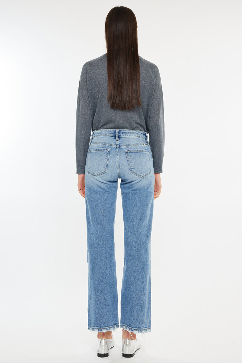 Melissa High Rise Slim Wide Leg Jeans for Women - Stretchy Comfort Denim Pants, Flattering Bootcut Fit - Perfect for Casual Wear, Office & Night Out