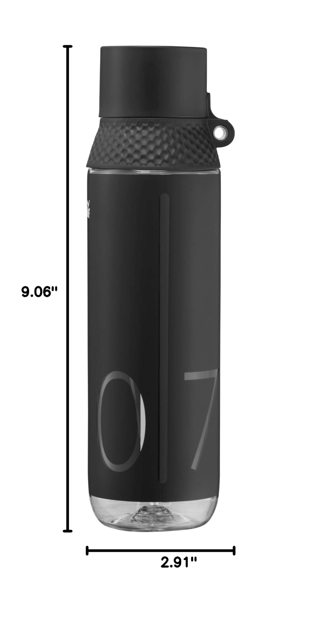 WMF 750ml Carbonated Water Bottle with AutoClose Lid - Shatterproof, Leak-Proof & BPA-Free - Perfect for Gym, Hiking & Outdoor Activities - Black
