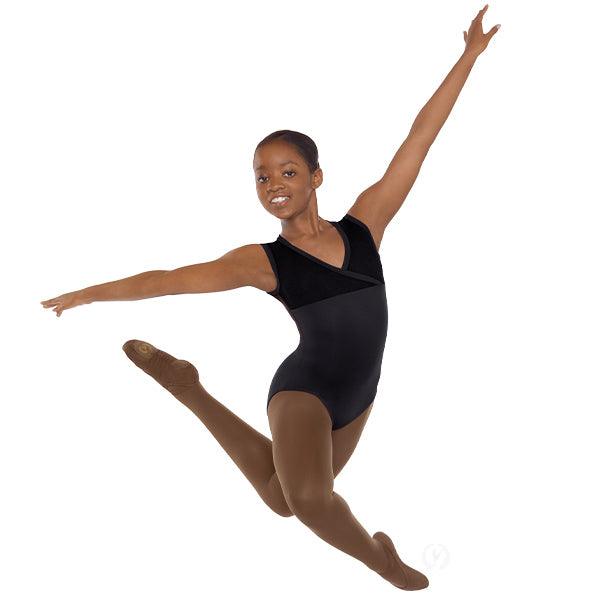 Eurotard Girls Silhouette Mesh Wrap Front Tank Leotard - Dance Gymnastics Ballet Performance Costume for Kids & Teens