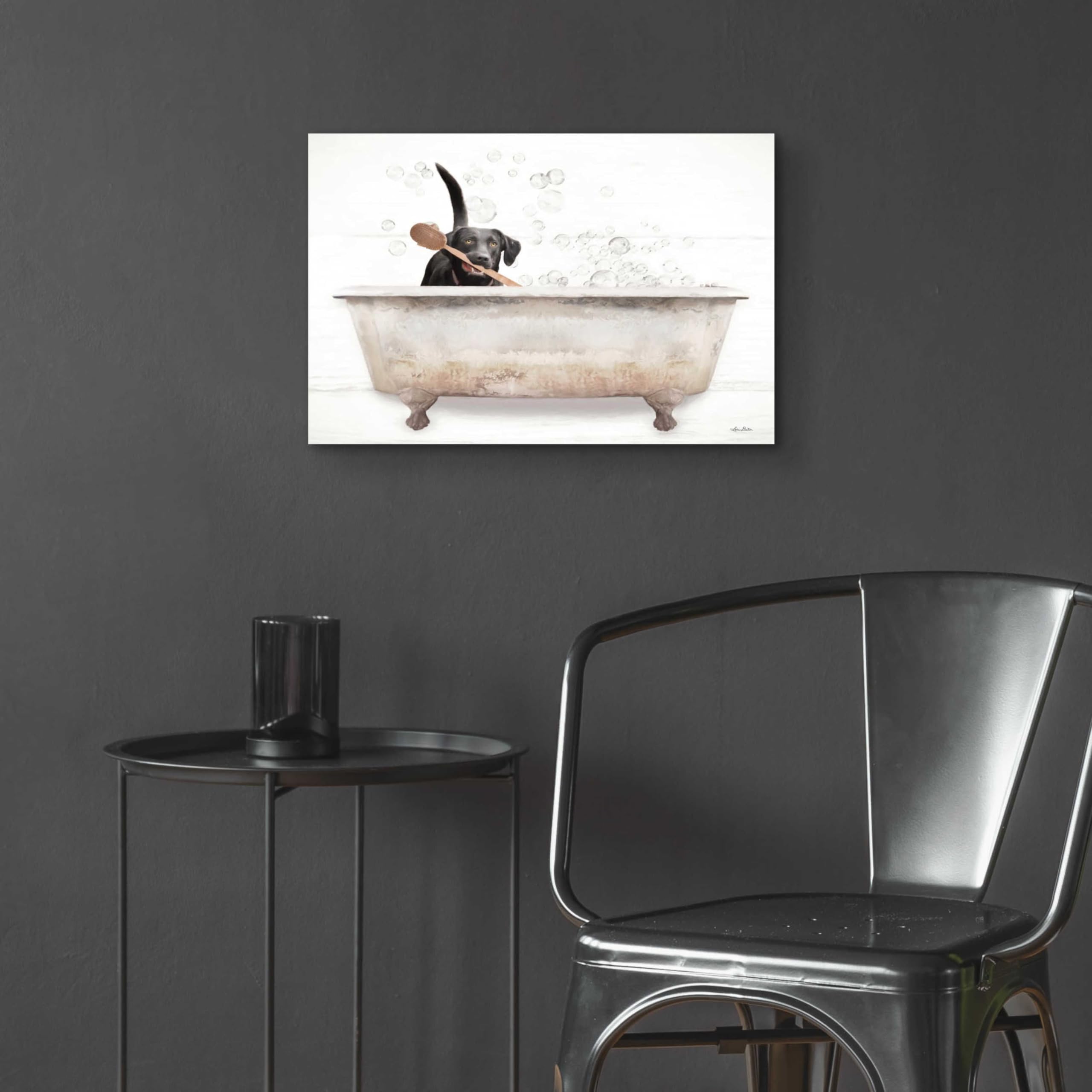 Epic Art 'Doggy Bubbles' by Lori Deiter - 24x16 Inch Acrylic Glass Wall Decor - Vibrant Modern Painting for Living Room, Bedroom & Office - Unique Gift for Dog Lovers & Art Collectors
