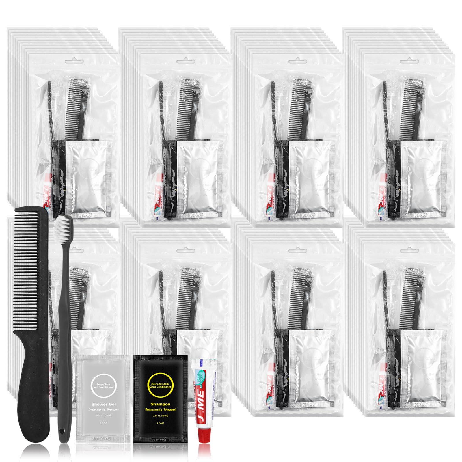 Disposable Travel Toiletry Kits - 40 Pack Bulk Hygiene Essentials for Women & Men | Perfect for Travel, Camping, Homeless Care Packages, Airbnb Guests & Emergency Preparedness
