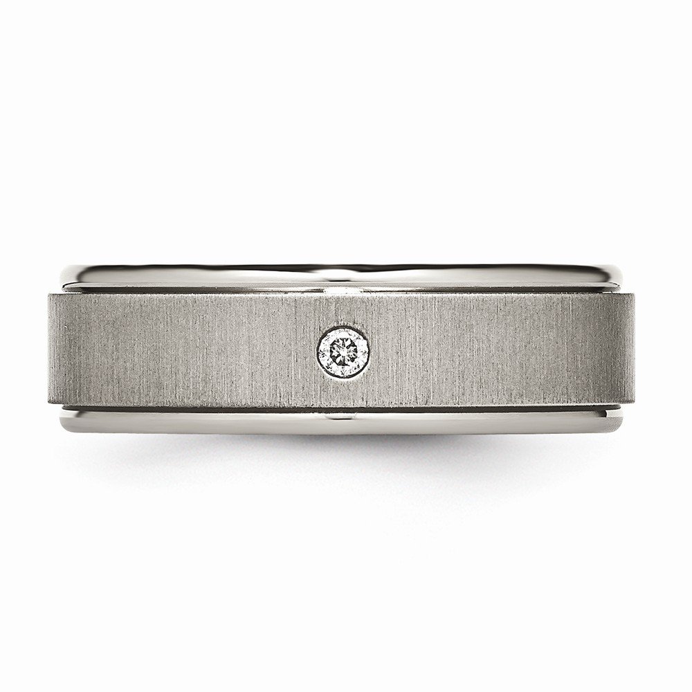 Premium Solid Titanium Men's Wedding Band Ring - Matte Brushed Finish with 0.05ct Diamond Accents - Durable & Hypoallergenic for Everyday Wear - Perfect for Weddings, Anniversaries & Special Occasions