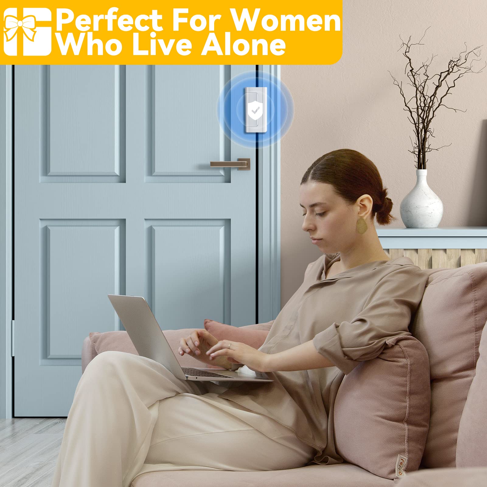 4 Pack Heavy Duty Home Security Door Lock - 800 lbs Force Resistance for Inward Swinging Doors, Anti-Break-In Reinforcement Lock with 8 Screws | Extra Protection for Apartments, Rental Homes & Privacy Security (Ideal for Front Doors, Bedrooms & Home Offices)
