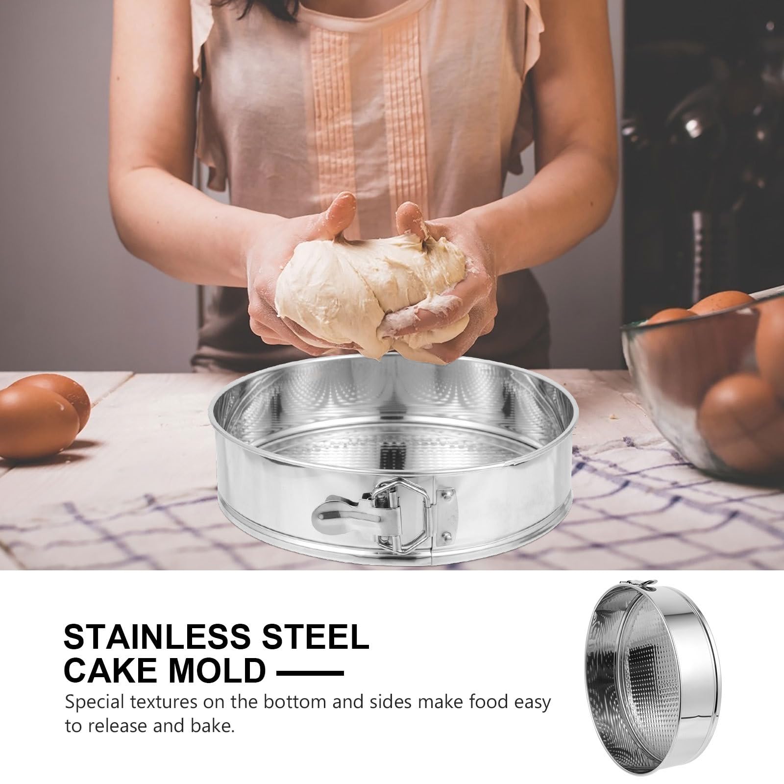 DOITOOL 10 Inch Springform Pan Round Nonstick Cheesecake Pan - Stainless Steel Removable Bottom Baking Pan for Cheesecake, Quiche, Tarts | Leakproof Design for Perfect Home Baking & Dessert Making