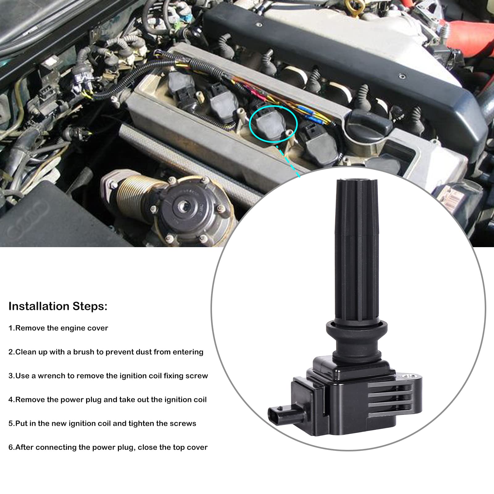 4-Pack Ignition Coil Set Compatible with 2.0L L4 Ford Focus/Escape/Fusion/Edge & Lincoln MKC/MKZ 2012-2019 - OE# C1816 UF670 DG546 - Perfect for Engine Tune-Up & Performance Enhancement