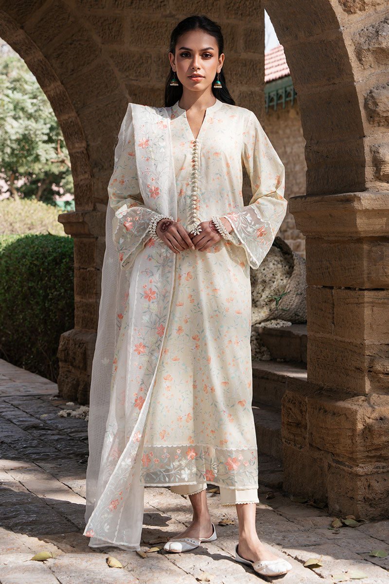 LIME DEW 3-Piece Printed Lawn Suit for Women - Floral Summer Outfit for Casual Wear, Parties & Weddings