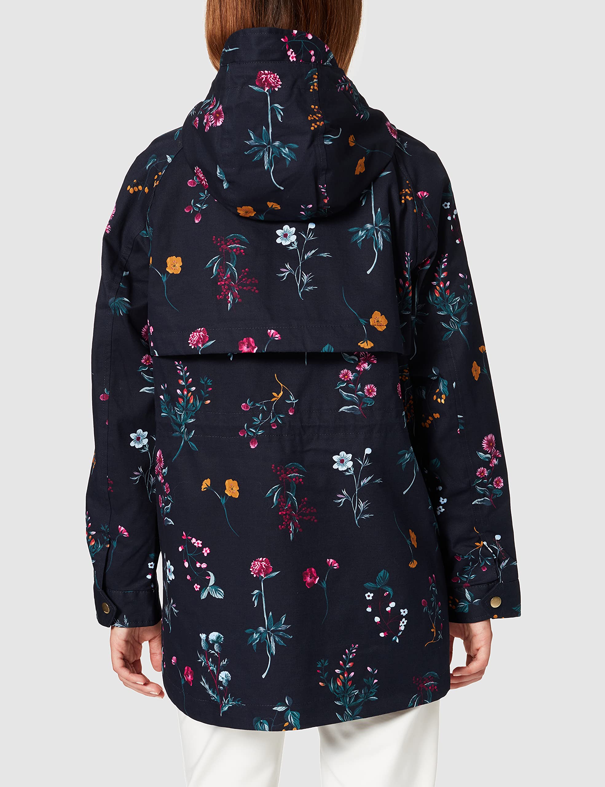 Joules Women's Waterproof Raincoat with Hood - Lightweight Windproof Jacket for Outdoor Activities, Commuting & Travel