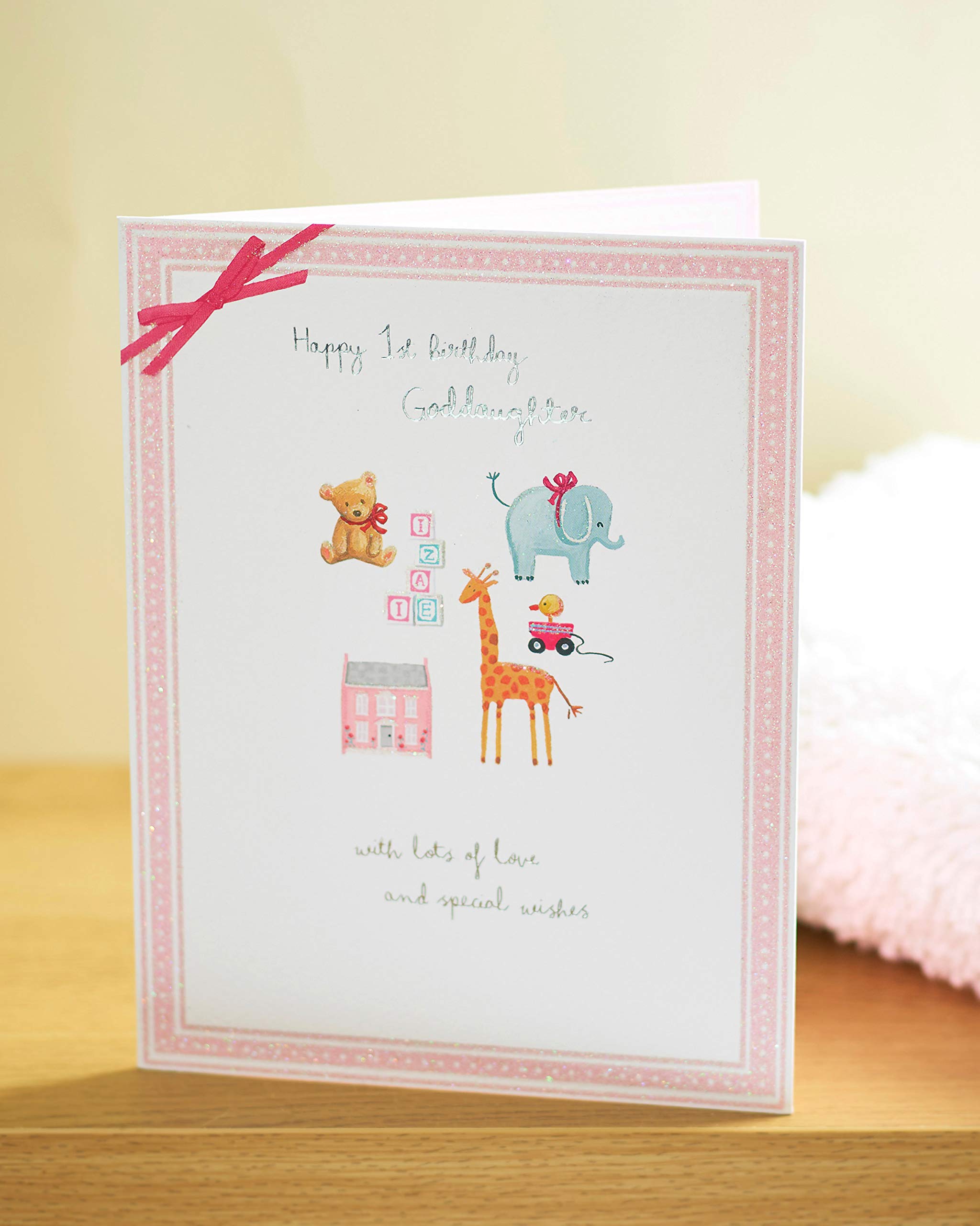 1st Birthday Card for Granddaughter - Cute Animal Design for Girls | Perfect 1st Birthday Gift