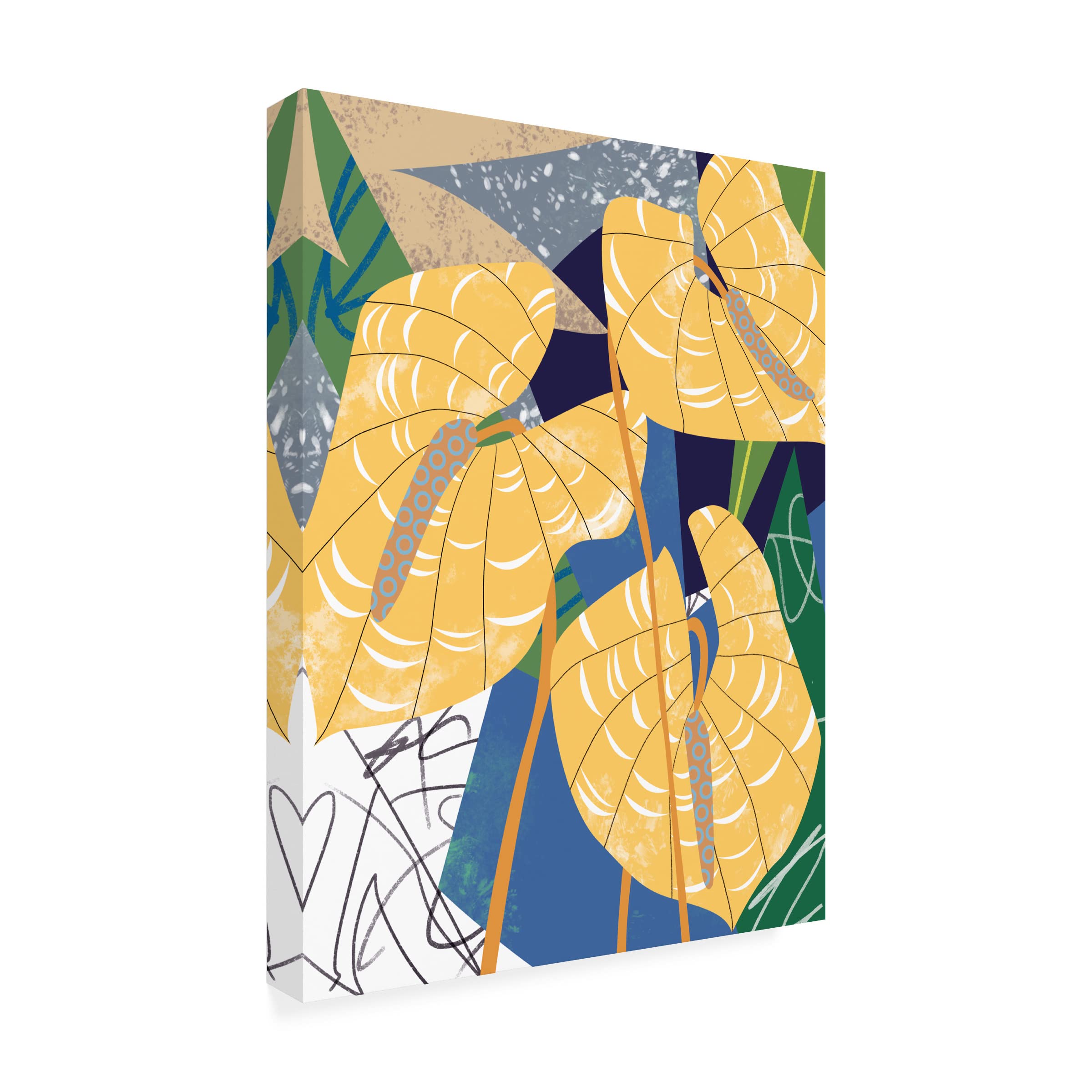 Trademark Fine Art 'Laceleaf Wind I' Canvas Wall Art by Melissa Wang - Modern Botanical Home Decor for Living Room, Bedroom & Office
