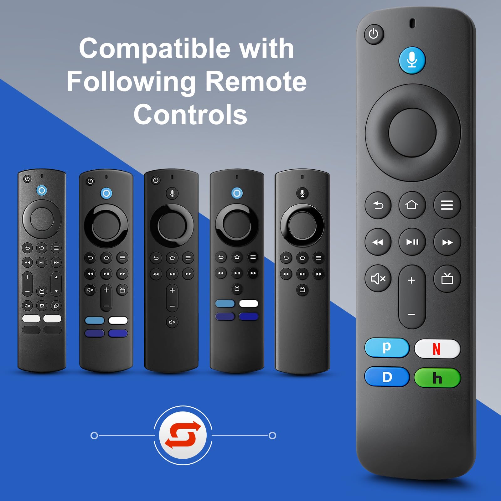 Replacement Voice Remote Control Compatible with Amazon Fire TV Stick, Fire TV Cube & Insignia/Toshiba/Pioneer Smart TVs - Hands-Free Voice Search, Streaming & Smart Home Control for Living Room & Bedroom Entertainment