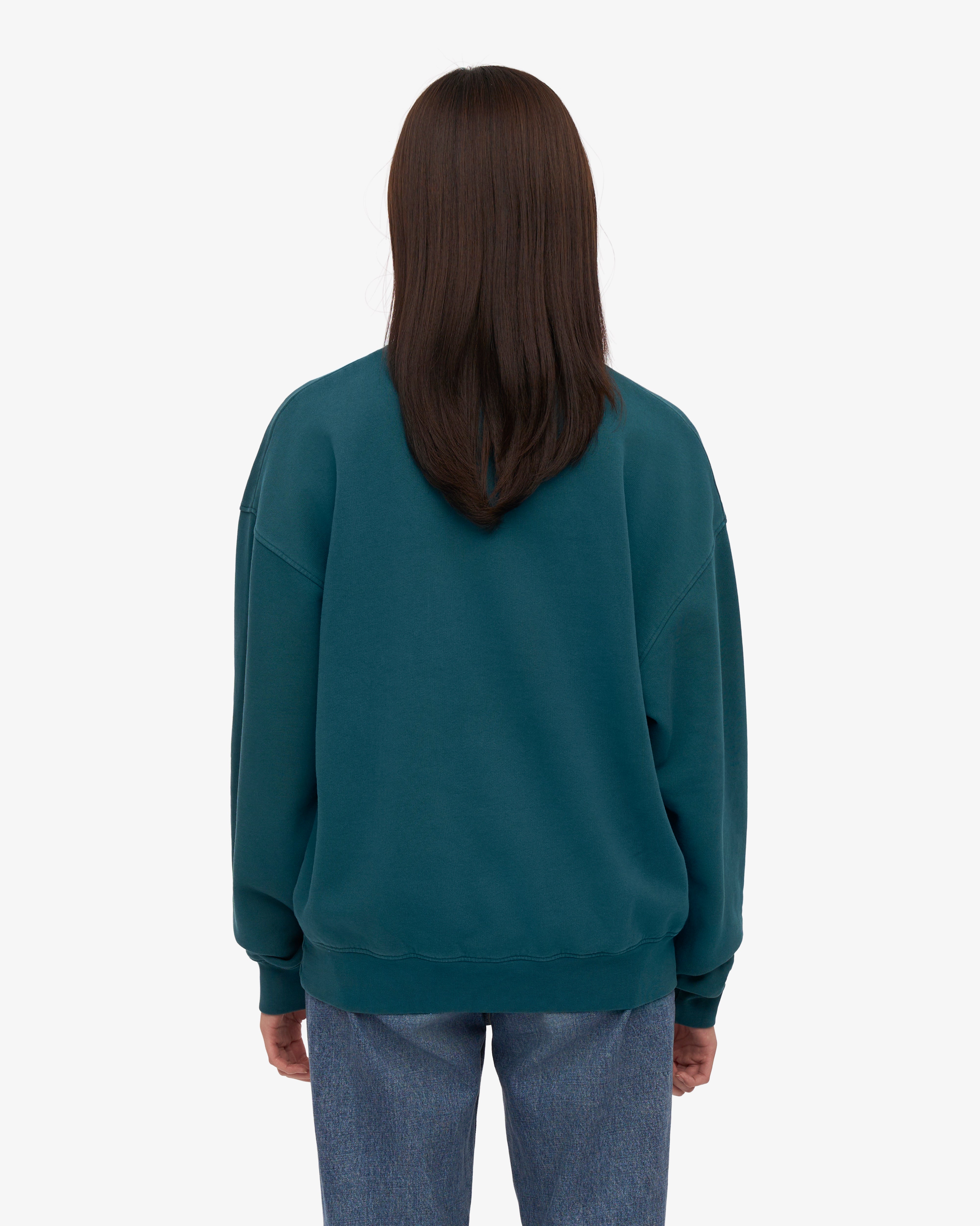 Organic Oversized Crewneck Sweatshirt - Soft & Comfortable Unisex Pullover in Ocean Green - Perfect for Casual Wear, Loungewear & Street Style