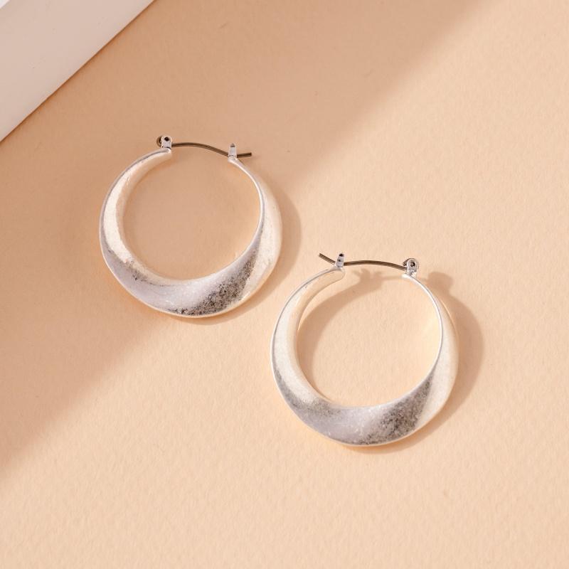 Stylish Silver Brushed Hoop Earrings for Women - Perfect for Everyday Wear, Parties & Special Occasions