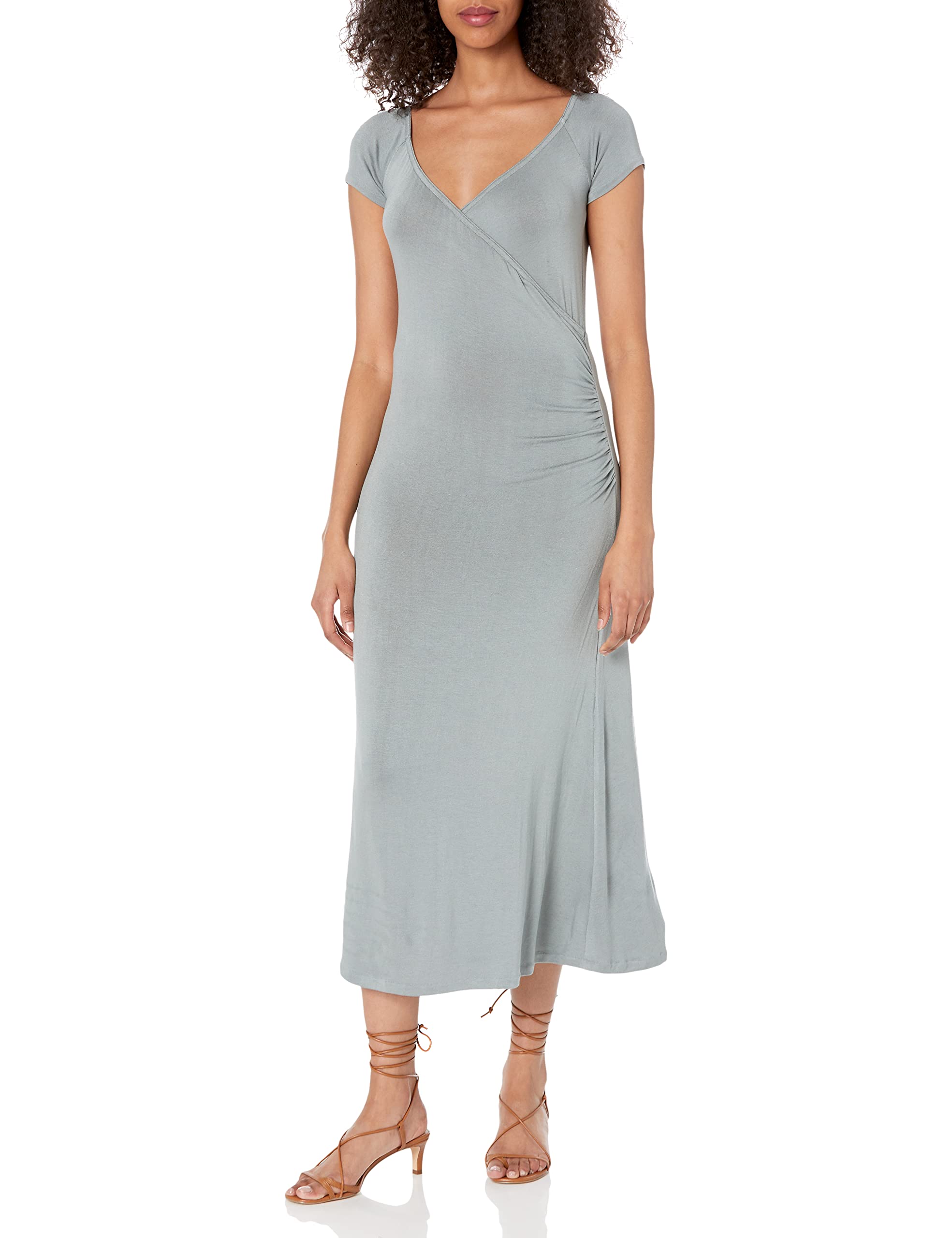 Vince Women's Off Shoulder Short Sleeve Wrap Dress - Flowy Summer Dress for Beach, Wedding & Date Night | Casual & Elegant Wrap Dress for Women