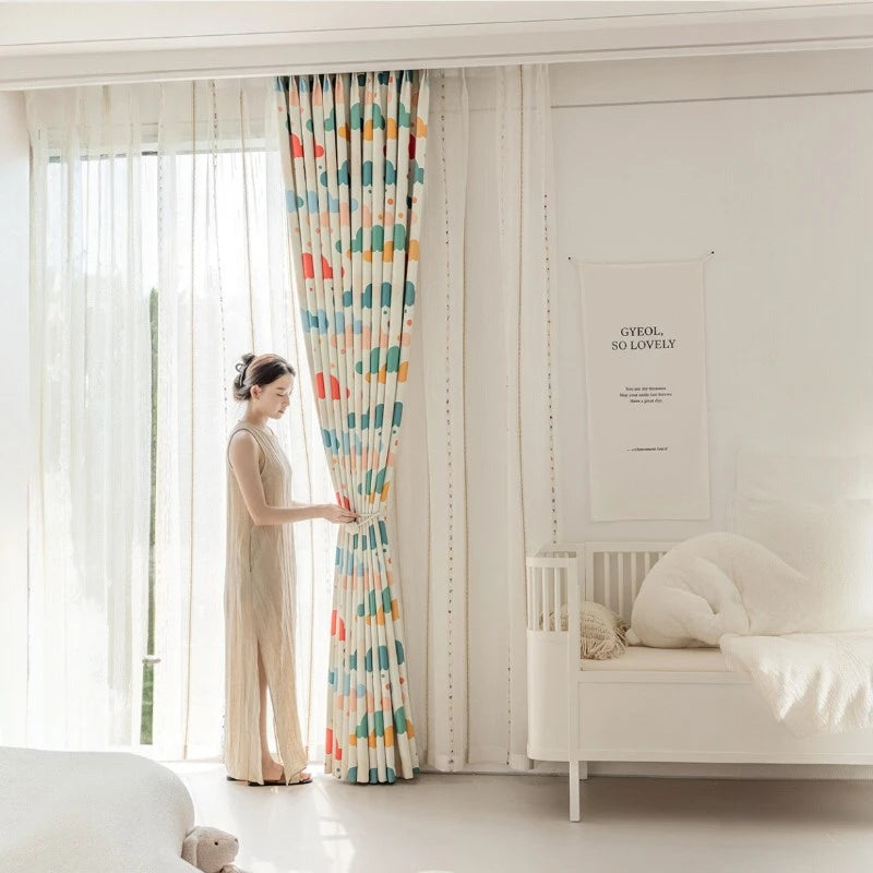 Whimsical Cloud Dreams Custom Nursery Room Curtains - Soft Blackout Window Drapes for Baby's Room Decor & Nursery Theme Ideas