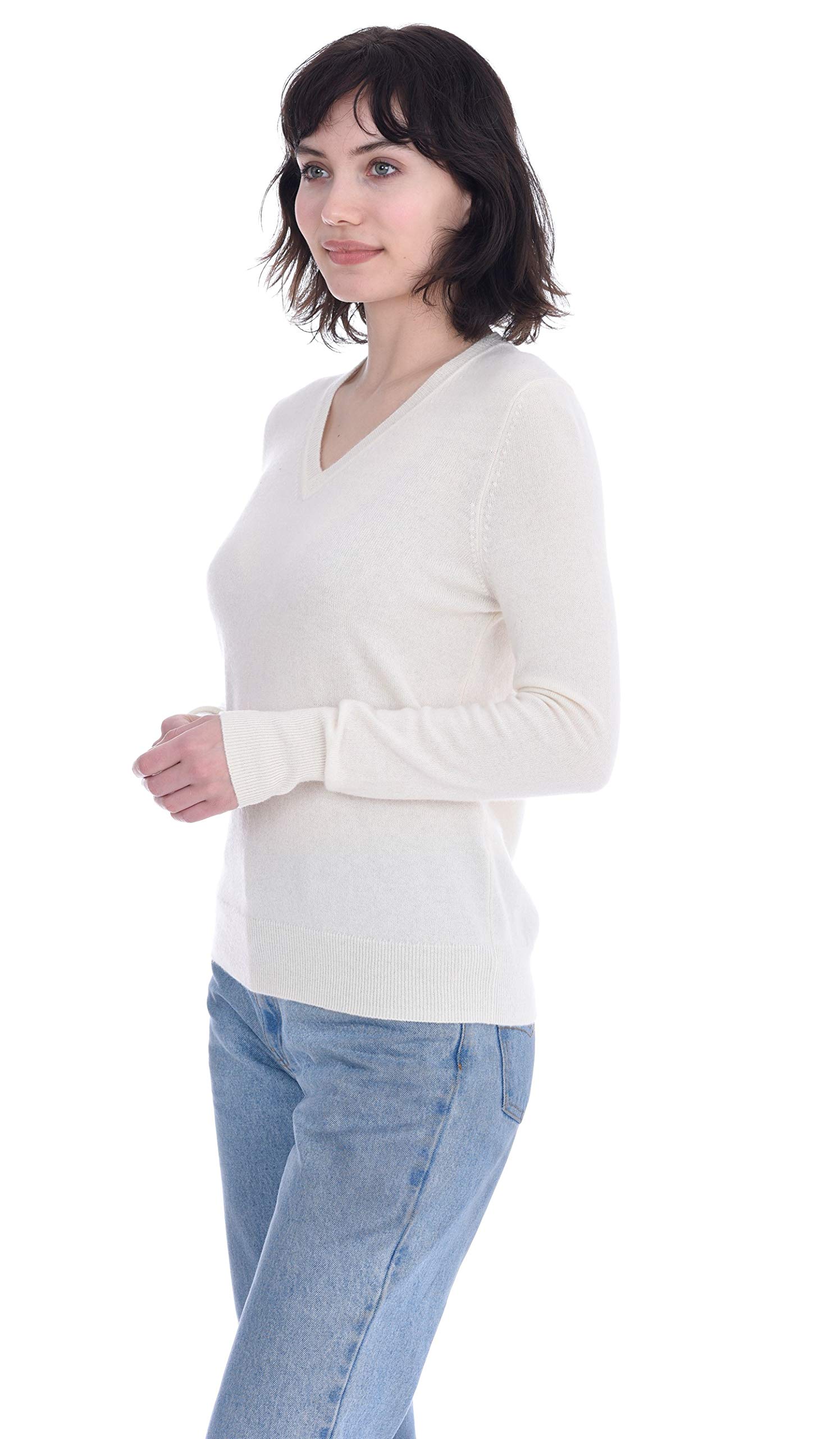 Luxury 100% Pure Cashmere Women's V-Neck Sweater - Soft Long Sleeve Pullover for Women | Perfect for Office Wear, Date Nights & Winter Layering