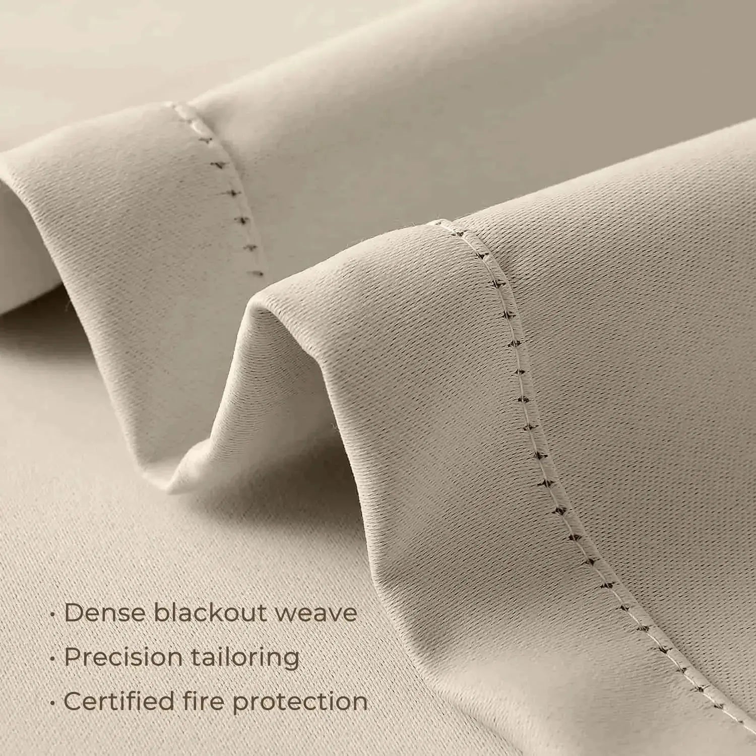 Flame Retardant Pleated Curtains - Fireproof & Heat Resistant for Home Safety - Perfect for Living Room, Bedroom & Office Decor