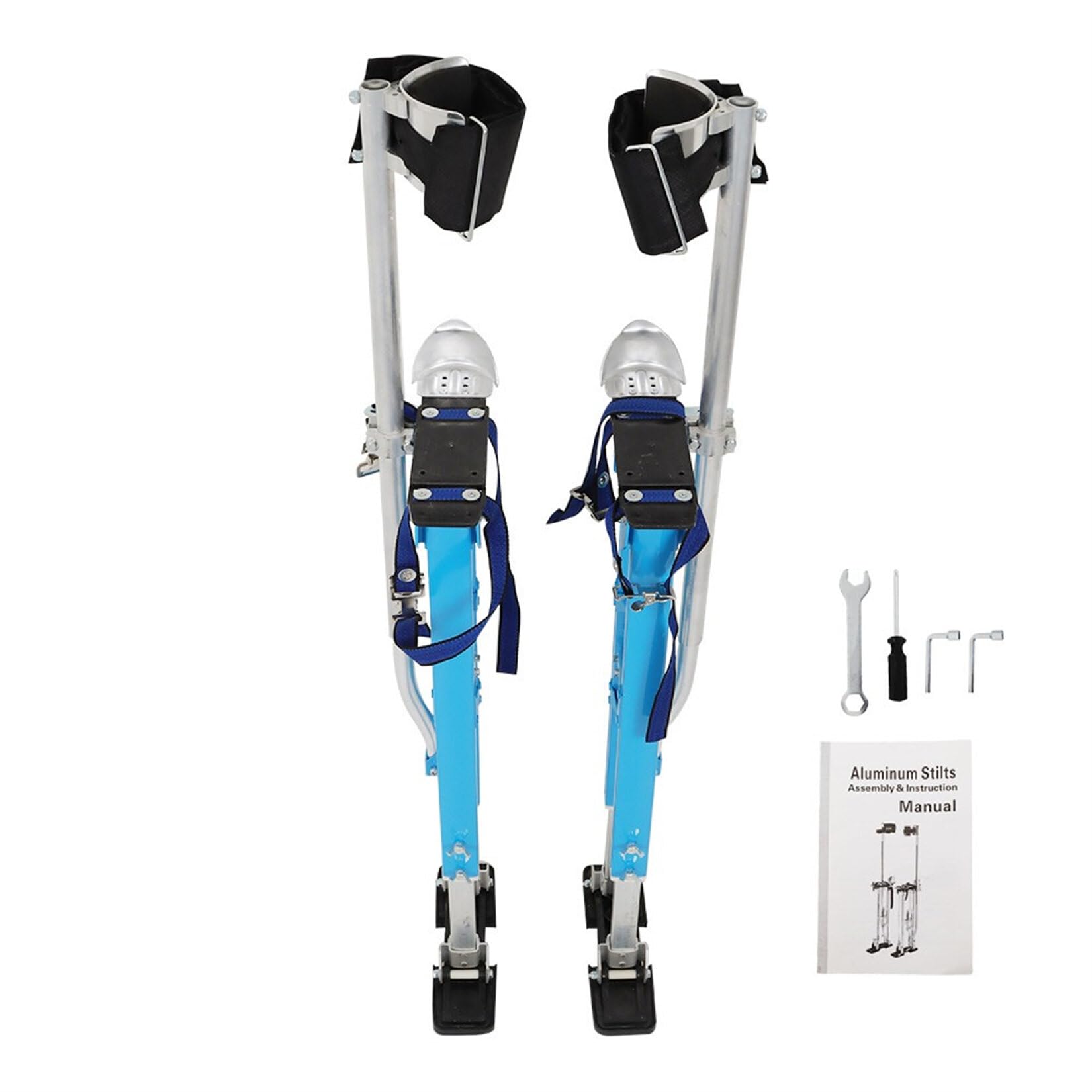 36-48 Inch Adjustable Aluminum Drywall Stilts - Blue Professional Painting & Cleaning Stilts for Construction, Ceiling Work & Home Renovation