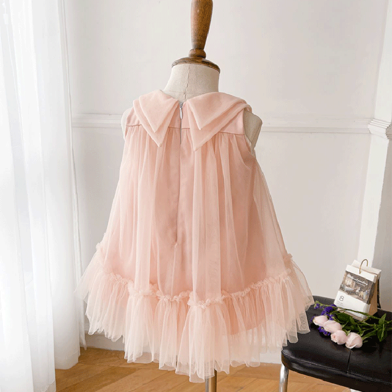 Elegant Pink Sleeveless Baby Girls Princess Dress for Toddlers - Perfect for Prom, New Year Party & Special Occasions