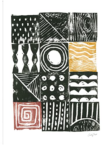 Block Print I Red Yellow