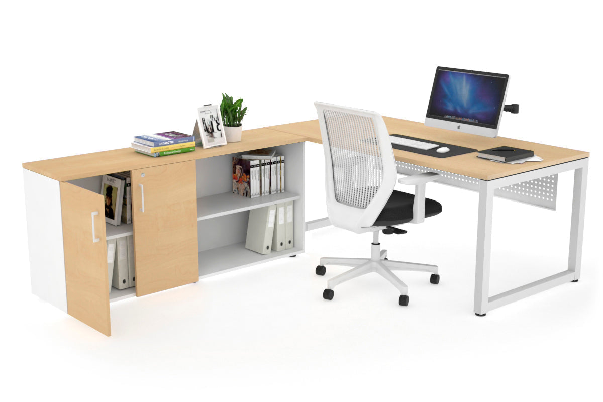 Quadro Loop Executive White Frame Office Chair [1800L x 700W] - Ergonomic Desk Chair for Home & Office Workspace