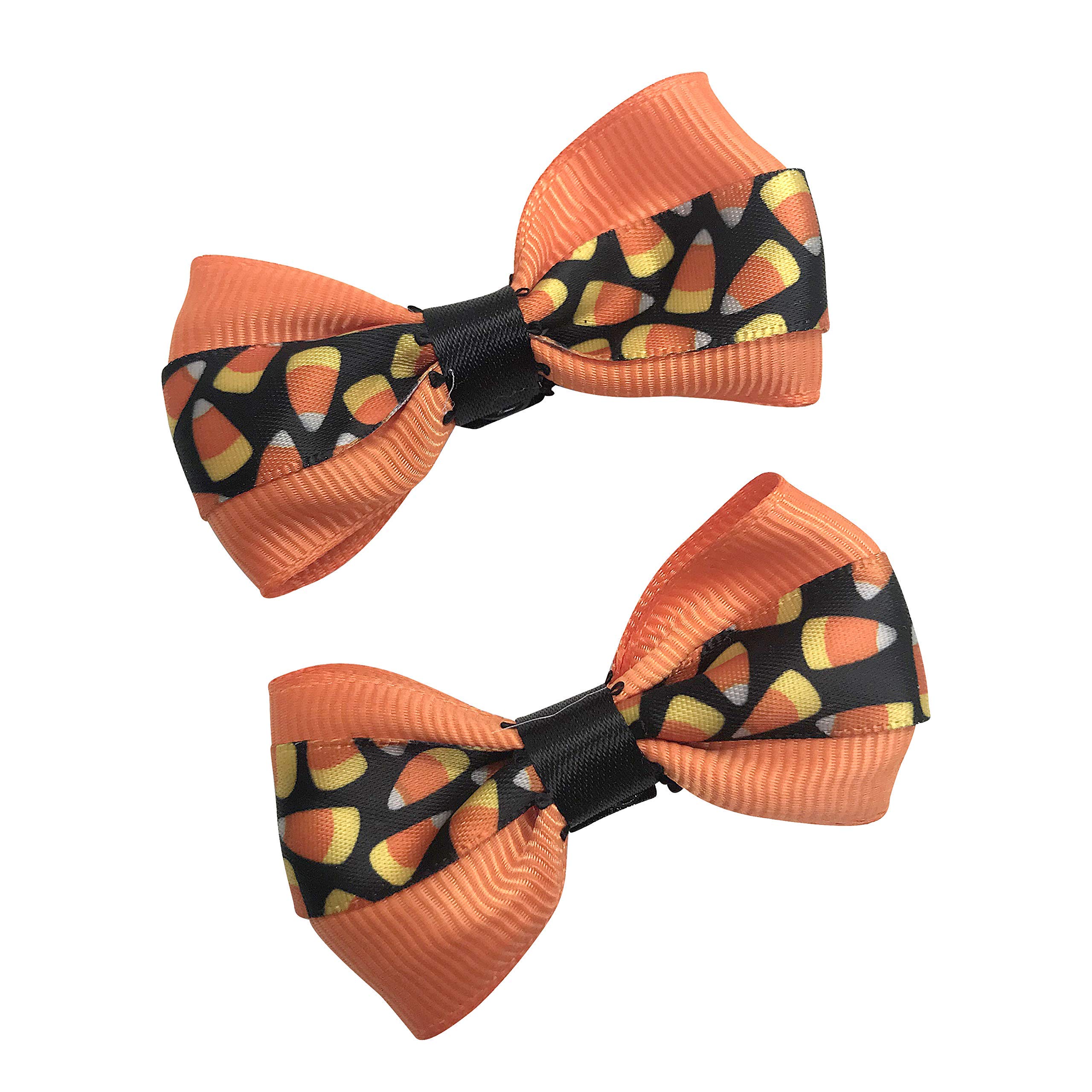 Halloween Candy Corn Hair Bows for Girls - Fall Party Accessories